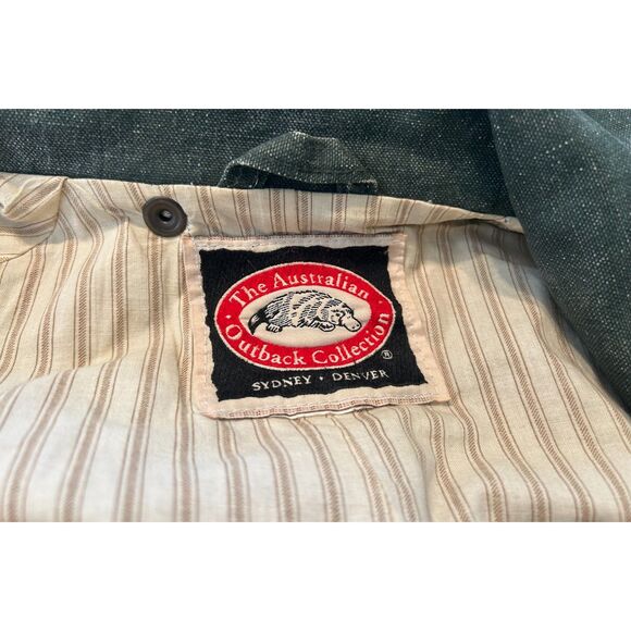 Australian Outback Collection Canvas Duster Jacket Trench Coat Size XL Green - Picture 6 of 11